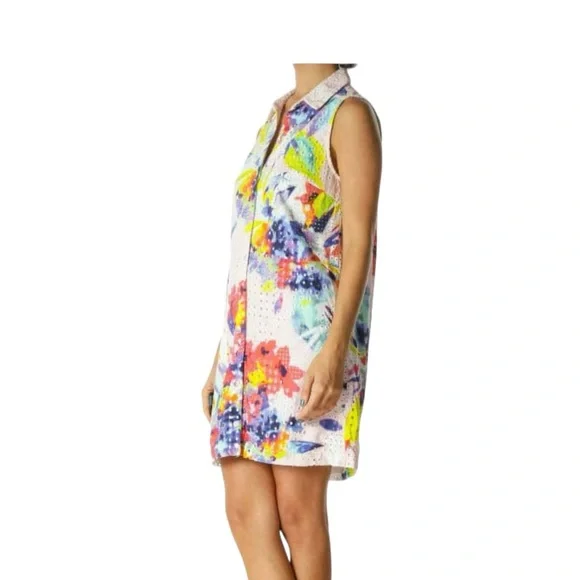 Trina Turk NWT Floral Print Eyelet Dress Womens Size 12 brand new - Picture 2 of 14